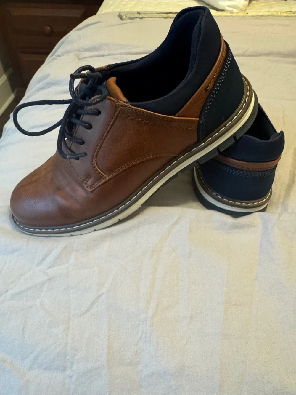 Kids’ Size 3 Brown Leather Lace-Up Dress Shoes